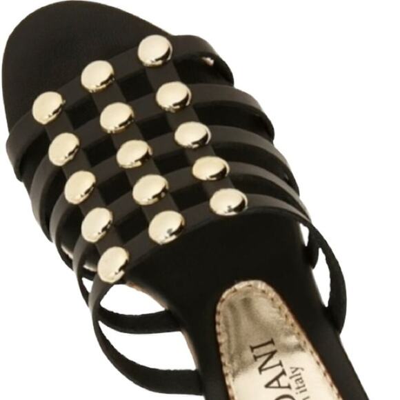 Cardani Italian made shoes in excellent condition black with gold embellishment - Picture 7 of 8